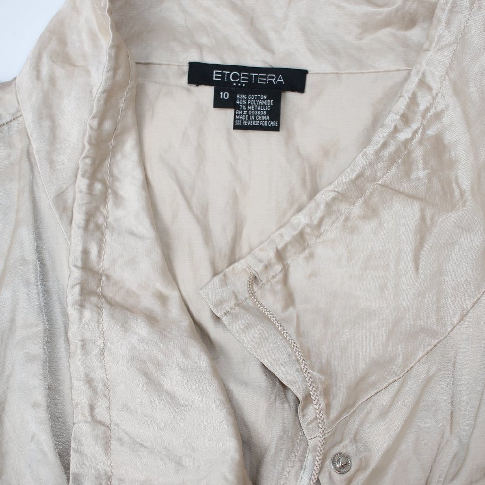 Etcetera Drawstring Lightweight Jacket Top Sz 10 - image 8